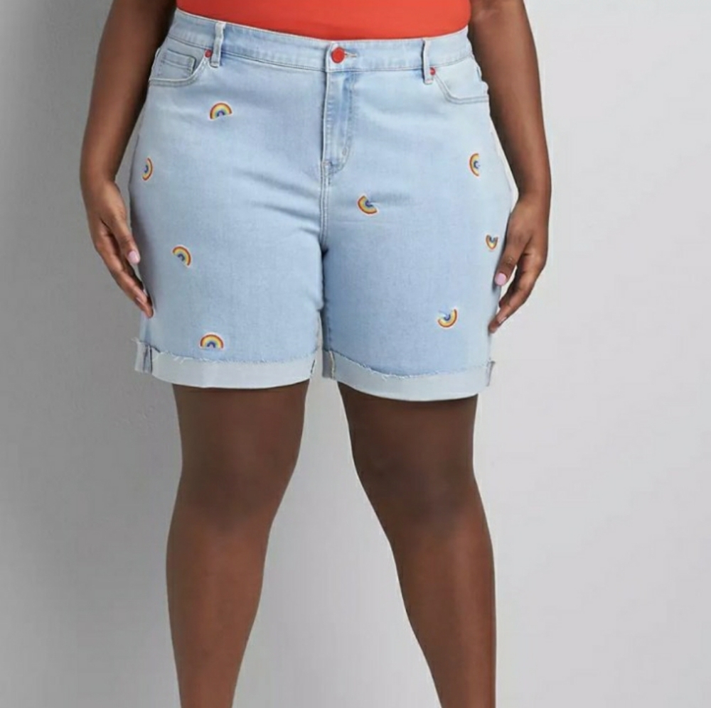 Lane Bryant Signature Fit Boyfriend Midi Short Size 16